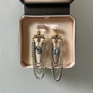 Juicy Couture dangly crystal earrings 2000s style